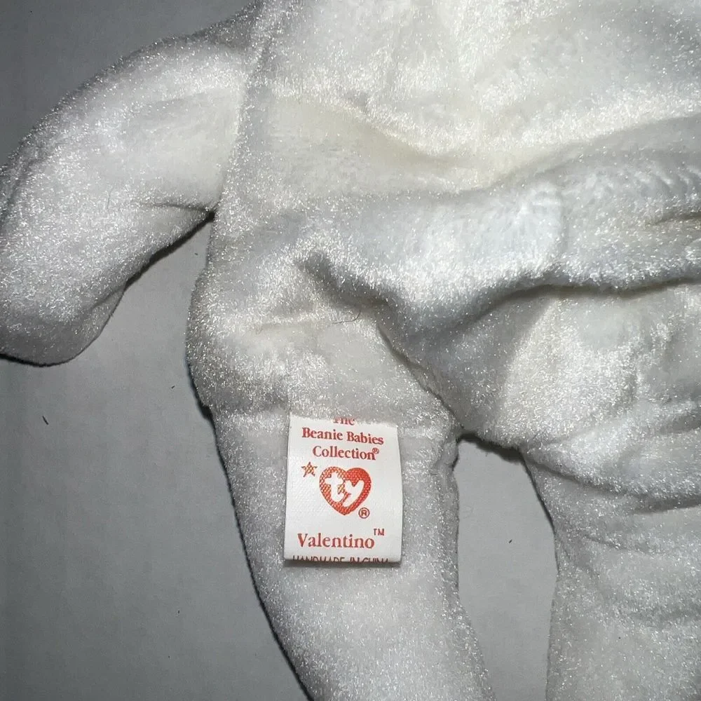NWT‎ TY Beanie Baby Retired 1993 VALENTINO White Valentine Red Heart Bear MWMT
